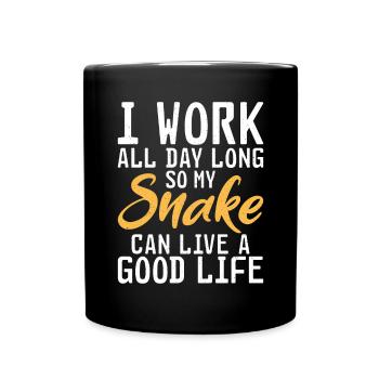 Schlange Geschenk Schlangenliebhaber - Tasse einfarbig - Schwarz - Vorne