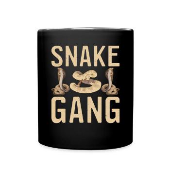 Schlange Geschenk Schlangenliebhaber - Tasse einfarbig - Schwarz - Vorne