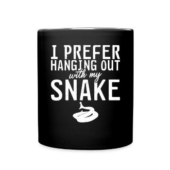 Schlange Geschenk Schlangenliebhaber - Tasse einfarbig - Schwarz - Vorne