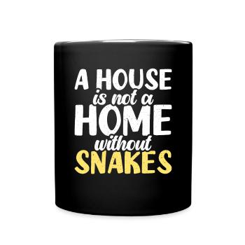 Schlange Geschenk Schlangenliebhaber - Tasse einfarbig - Schwarz - Vorne