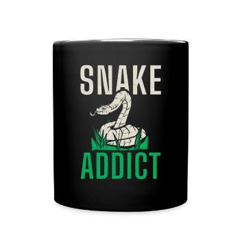 Schlange Geschenk Schlangenliebhaber - Tasse einfarbig - Schwarz - Vorne