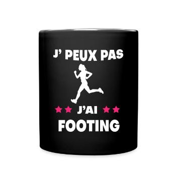 Je peux pas j'ai footing femme coureuse - Mug uni - noir - Devant