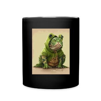Cat Frog Frog Food Frog Carnival - Full Colour Mug - black - Front