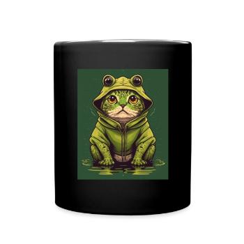Cat Frog Frog Food Frog Carnival - Full Colour Mug - black - Front