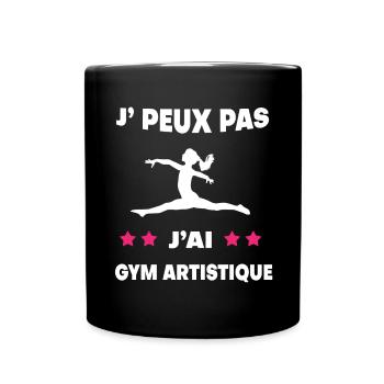 Je peux pas j'ai gym artistique femme gymnaste - Mug uni - noir - Devant