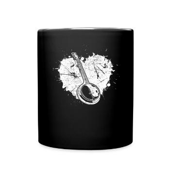 Banjo Banjospieler Banjoist - Tasse einfarbig - Schwarz - Vorne