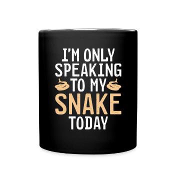 Schlange Geschenk Schlangenliebhaber - Tasse einfarbig - Schwarz - Vorne