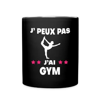 Je peux pas j'ai gym sport femme gymnaste - Mug uni - noir - Devant