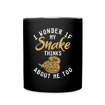 Schlange Geschenk Schlangenliebhaber - Tasse einfarbig - Schwarz - Vorne