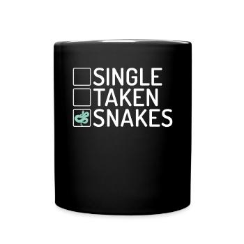 Schlange Geschenk Schlangenliebhaber - Tasse einfarbig - Schwarz - Vorne