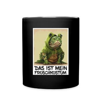 Katze Frosch Froschköstum Karneval Fasching - Tasse einfarbig - Schwarz - Vorne