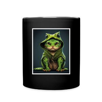Cat Frog Frog Food Frog Carnival - Full Colour Mug - black - Front