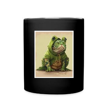 Cat Frog Frog Food Frog Carnival - Full Colour Mug - black - Front
