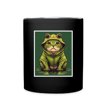 Cat Frog Frog Food Frog Carnival - Full Colour Mug - black - Front