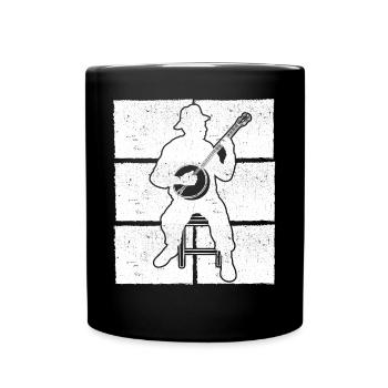 Banjo Banjospieler Banjoist - Tasse einfarbig - Schwarz - Vorne