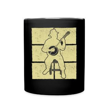 Banjo Banjospieler Banjoist - Tasse einfarbig - Schwarz - Vorne