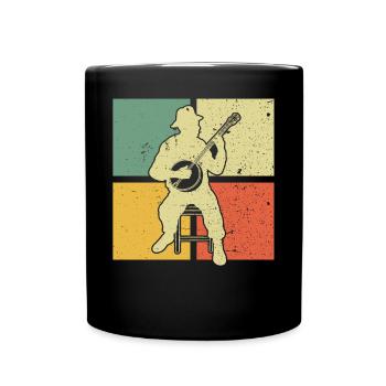 Banjo Banjospieler Banjoist - Tasse einfarbig - Schwarz - Vorne