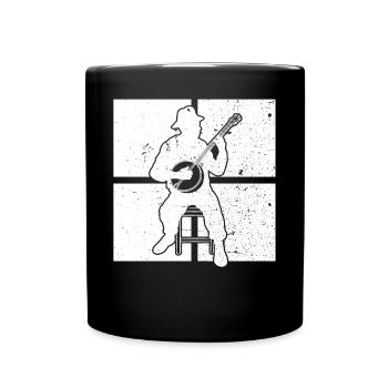 Banjo Banjospieler Banjoist - Tasse einfarbig - Schwarz - Vorne