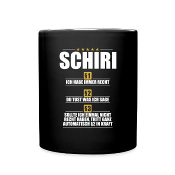 Schiri §1 Ich habe immer Recht §2 - Tasse einfarbig - Schwarz - Vorne