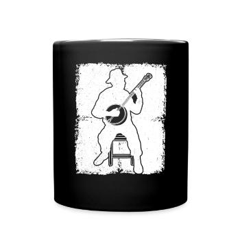 Banjo Banjospieler Banjoist - Tasse einfarbig - Schwarz - Vorne