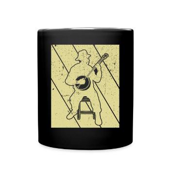 Banjo Banjospieler Banjoist - Tasse einfarbig - Schwarz - Vorne