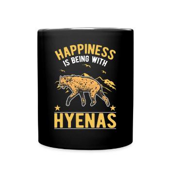 Hyäne Glück Erdwolf Hyena - Tasse einfarbig - Schwarz - Vorne