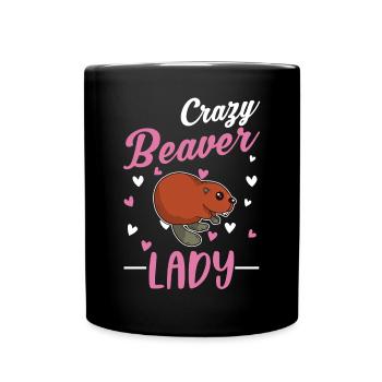 Folle Dame Castor Femme Castor - Mug uni - noir - Devant