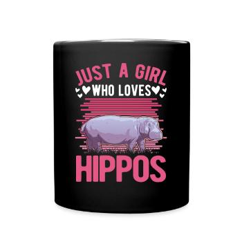 Juste une fille qui aime les hippopotames hippopotames hippopotames - Mug uni - noir - Devant