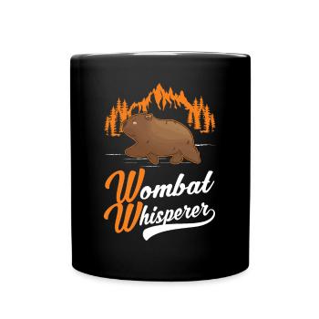 Wombat Flüsterer - Tasse einfarbig - Schwarz - Vorne