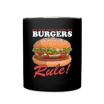 Hamburg Fast Food | Burger Fast Food Gift - Full Colour Mug - black - Front