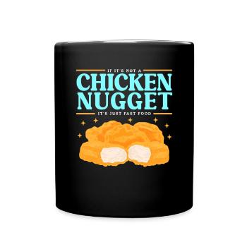 Chicken Nuggets Huhn Nuggets Fast Food Geschenk - Tasse einfarbig - Schwarz - Vorne