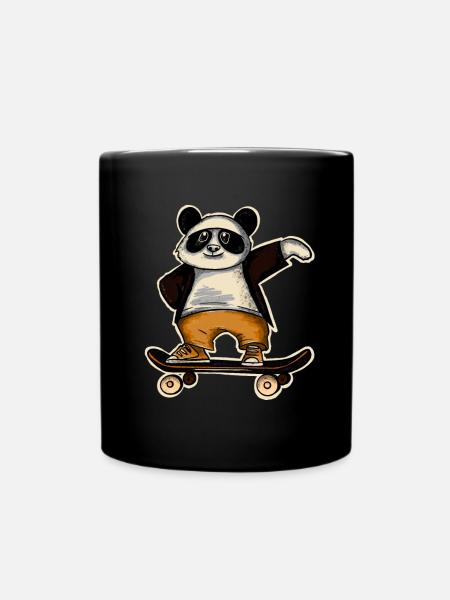 Panda Skate Skater Skateboard Skaten - Tasse einfarbig - Schwarz