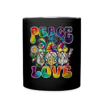 Hippie Gnomes Peace Tie Dye - Full Colour Mug - black - Front