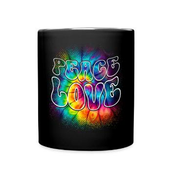 Peace Love Tie Dye - Full Colour Mug - black - Front