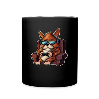 Dog Gaming Gamer Gamers Gamblers - Full Colour Mug - black - Front
