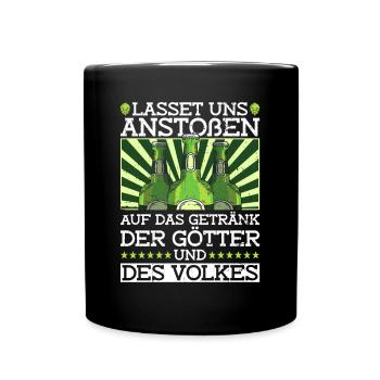 Bier Getränk Der Götter Und Des Volkes - Bier Tag - Tasse einfarbig - Schwarz - Vorne