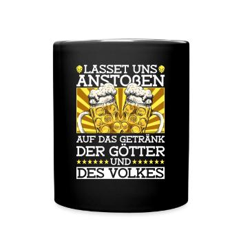Bier Getränk Der Götter Und Des Volkes - Bier Tag - Tasse einfarbig - Schwarz - Vorne