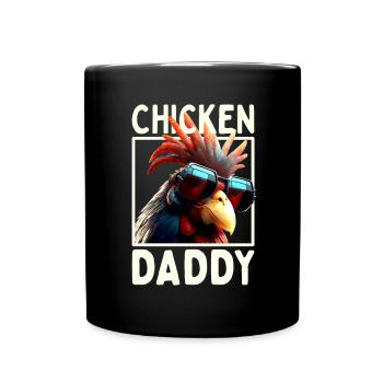 Poulet Papa Poulets Fête des pères Volaille Éleveur Coq - Mug uni - noir - Devant