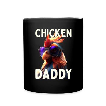 Poulet Papa Poulets Fête des pères Volaille Éleveur Coq - Mug uni - noir - Devant