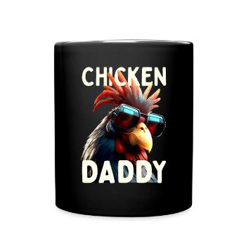 Poulet Papa Poulets Fête des pères Volaille Éleveur Coq - Mug uni - noir - Devant