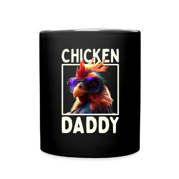 Poulet Papa Poulets Fête des pères Volaille Éleveur Coq - Mug uni - noir - Devant