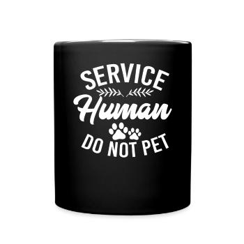 Human Do Not Pet Hundebesitzer Hundeliebhaber - Tasse einfarbig - Schwarz - Vorne