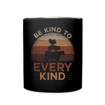 Be Kind To Every Kind Animals Stable Farm - Full Colour Mug - black - Front