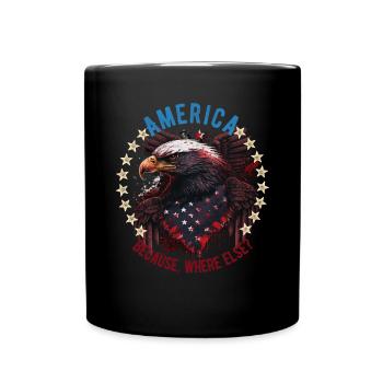 American Patriotic USA Design - Full Colour Mug - black - Front