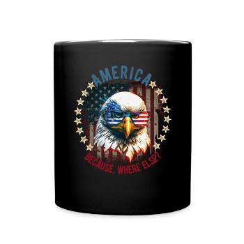 American Patriotic USA Design - Full Colour Mug - black - Front