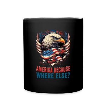 American Patriotic USA Design - Full Colour Mug - black - Front