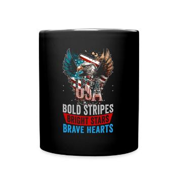 American Patriotic USA Design - Full Colour Mug - black - Front