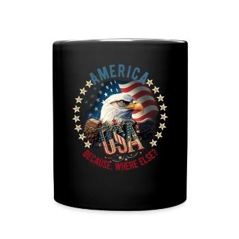 American Patriotic USA Design - Full Colour Mug - black - Front