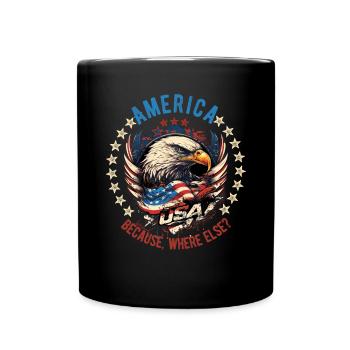 American Patriotic USA Design - Full Colour Mug - black - Front
