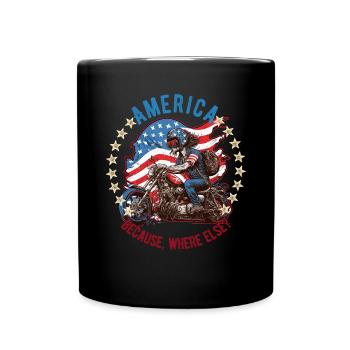 American Patriotic USA Design - Full Colour Mug - black - Front